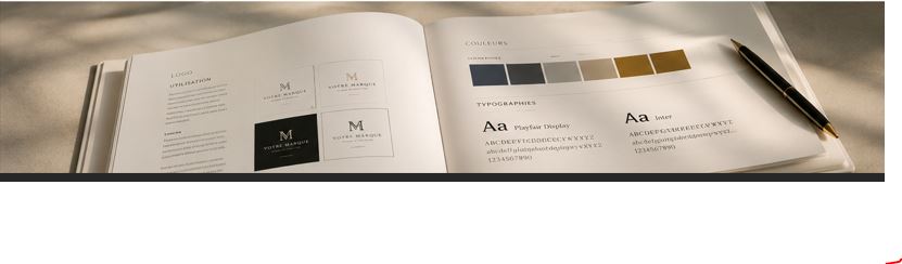Box, bougie, cartes de visite et supports de marque