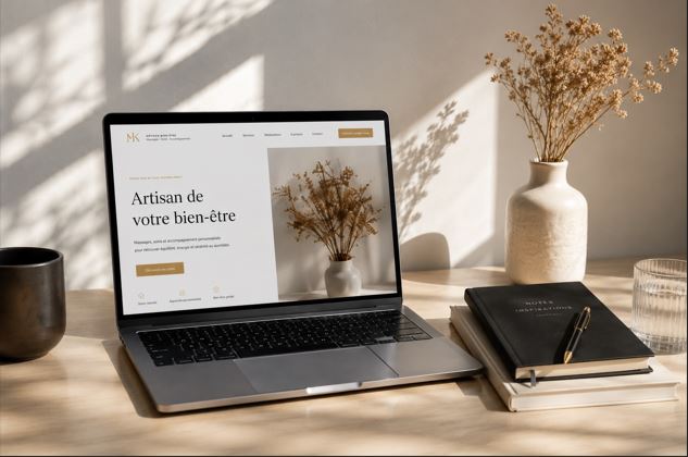 Site vitrine professionnel sur laptop